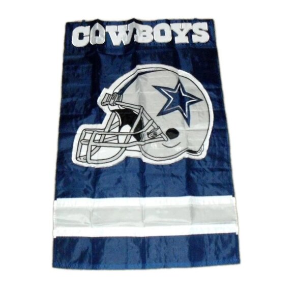 Dallas Cowboys Embroidered Two Sided Flag Banner 44 X 28 Inches New Nfl - Picture 2 of 2